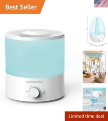 1.5L Whisper-Quiet Ultrasonic Cool Mist Humidifier – Auto Shut-Off Safety