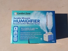 Comfort Zone Humidifier Ultrasonic Portable Travel Compact Add Water Bottle