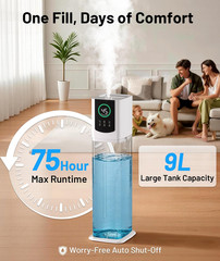 2.4 Gal/9L Humidifier for Bedroom, Large Room 500Ft², Cool Mist Air Humidifiers
