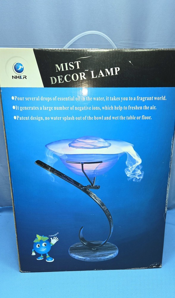Mist Ultrasonic Humidifier Bowl Stand Oxygen Bar Sculpture Light Lamp Iron Fog