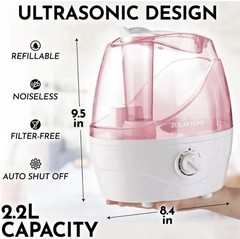 Zulay 2.2L Cool Mist Humidifier – Quiet Ultrasonic for Bedroom & Large Rooms
