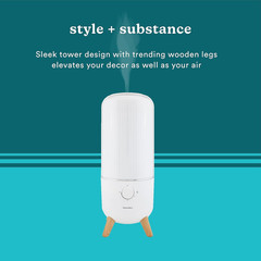 Ultrasonic Humidifier, Bedrooms and Home Offices, 0.97-Gallon Tank, 45-Hour Runt