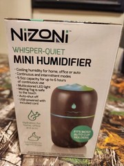 Portable Mini Humidifier Whisper – Quiet by Nizoni – USB Powered – New In Box