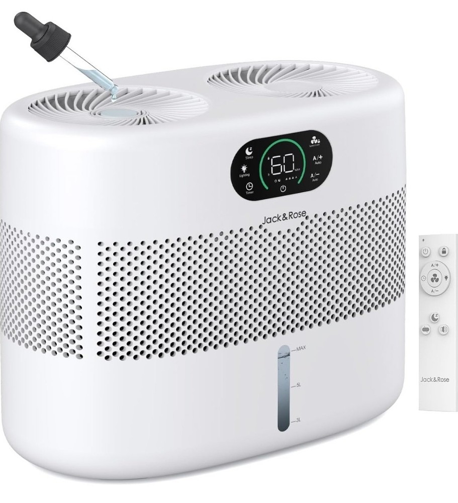 Jack & Rose HM009-1 Reuseable Wick Quiet Healthy Evaporative Humidifier