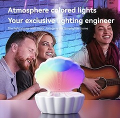 Anti-gravity humidifier w/ LED Clock Display, Water Drip Humidifier sea shell