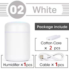 300Ml Ultrasonic Portable Colorful Mini Cool Mist Humidifier White USB Powered f