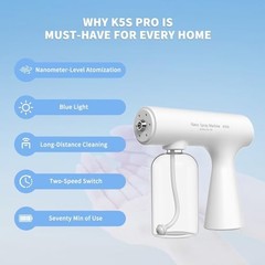 Portable Rechargeable Nano Mist Mister with Blue Light Electrostatic Technology