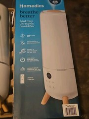 HoMedics Ultrasonic Humidifier – Large Deluxe Air Humidifiers UHF-CMTF90 op box