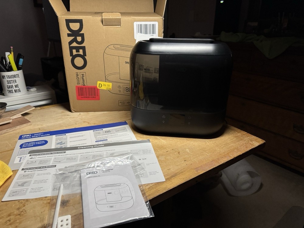 Dreo Smart Humidifier For Bedroom 4L Cool Mist DR-HHM001S Black