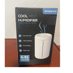 INSENVO P2208B-WT-MD-US Cool Mist Tabletop Humidifier 4.5L Auto Shut Off White
