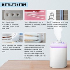 1-3L Large Capacity Cool Mist Humidifier With Three Nozzles High Mist Output