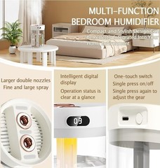 Mini Air Humidifier Double Spray Port USB Cool Mist Portable Quiet LED Light