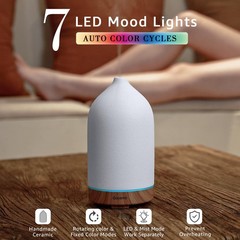 Gooamp 200ML Ceramic Essential Oil Diffuser – Ultrasonic 1 Pack, Wood