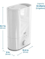 Everlasting Comfort 6L Ultrasonic Humidifier, Aromatherapy, 60hr Runtime – NEW