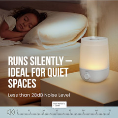Fontaines Luxury Top-Fill Cool Mist Humidifier – 360° Ultra-Fine Spray, Whisper-