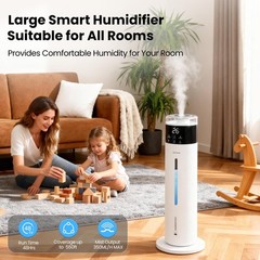 Large Ultrasonic Humidifier 8L Cool Mist, Remote Control, Easy Clean, 350ML/H –