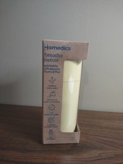 NIB HoMedics Breathe Better Portable Ultrasonic Humidifier In Canary Yellow