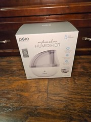 PURE MistAire Silver Ultrasonic Cool Mist Humidifier-Optional Night Light