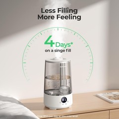 Humidifiers for Bedroom Home, 3.6 L Cool Mist Top-Fill 34H Super Long Time, Q…