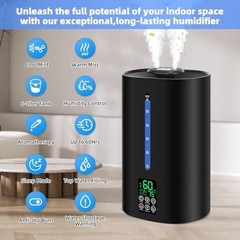 6L Cool & Warm Humidifier for Bedroom & Plants, Top Fill, Quiet, Adjustable Mist