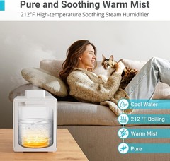 Livatro Stainless Steel Humidifier 3L Warm Mist Humidifier Safe Healthy EZ Clean