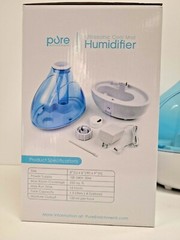 Pure Ultrasonic Cool Mist Humidifier Pure Enrichment 16 Hour Box Night Light