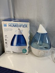 Crane Ultrasonic Cool Mist Humidifier 1 Gallon Blue White EE-5301 Filter-Free