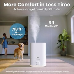 6L Humidifier Large Room, High Mist Output 60 HR Runtime Ultrasonic Top Fill Hum