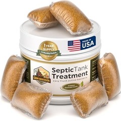 Septic Tank Treatment – 1 Year Supply of Easy Flush Live Bacteria Packets (12 Co