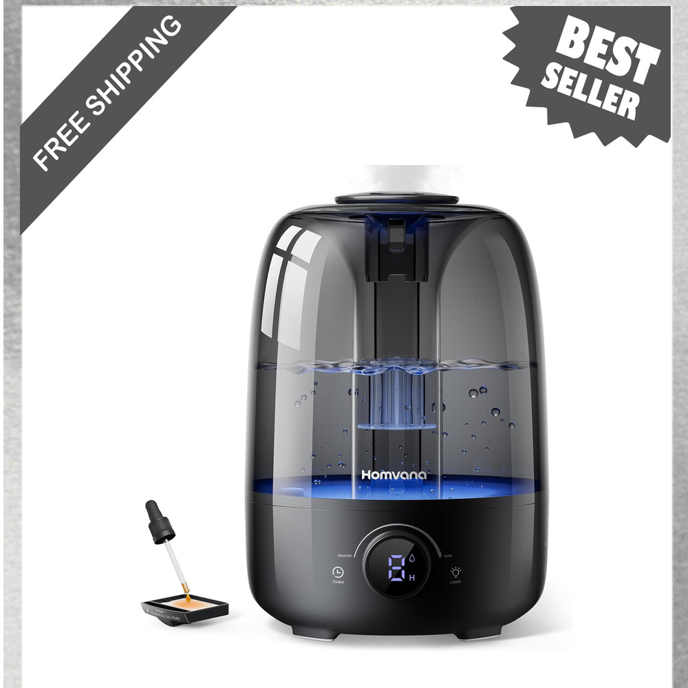 4L Top Fill Cool Mist Humidifier for Bedroom Large Room Plants Baby Nursery