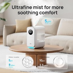 Humidifiers for Bedroom, Oil Diffuser & Nightlight, 50 Hours Runtime,White