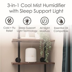 Crane Top Fill Mini Humidifier Bedroom And Nursery 3-In-1 Essential Oil