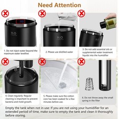 Portable Mini Humidifier, Auto Shut-Off, 2 Mist Modes, Quite, Small Humidifie…