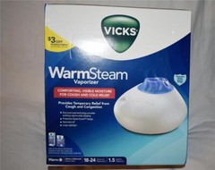 Vicks Warm Steam Vaporizer V150SGN 1.5 Gal Cough/Congestion Breathing Light