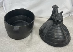 Plow Hearth Dragon Wood Stove Steamer | Cast Iron Fireplace Humidifier