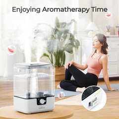 CHIVALZ Humidifiers for Bedroom, 6L Cool Mist 9.37 * 7.4 * 12.67 inch, White