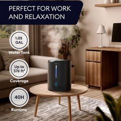 Geniani Ultrasonic Cool Mist Humidifier (Black)