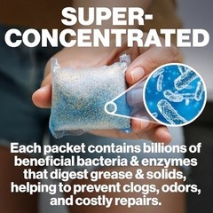 Septic Tank Treatment 12 Pack Bio-Active Bacteria Enzymes Packets 1 Year Supply