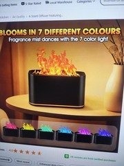 Scent Diffuser Featuring 7 Colors That Flame USB Powered Auto Shutoff Cool Mist