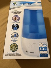 Pure Guardian 70 Hour Ultrasonic Humidifier OPENBOXH965 Silver Clean Protection