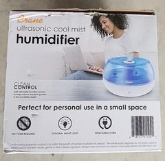 Crane EE-5951 0.2 Gal. Ultrasonic Cool Mist Humidifier – Blue and White Warranty