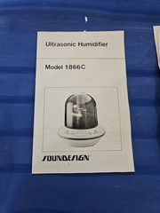 Soundesign Ultrasonic Humidifier Space Age UFO Model 1866C Sound Design 1866