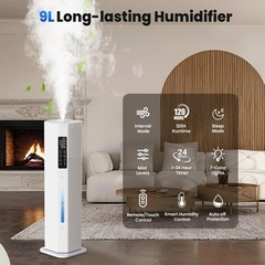 Humidifiers for Bedroom – 2.38Gal/9L Top Fill Cool Mist Humidifier for Large …