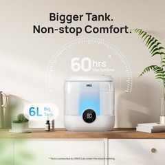 6L Humidifiers for Bedroom, 60H Runtime, 28 dB Quiet, HM524