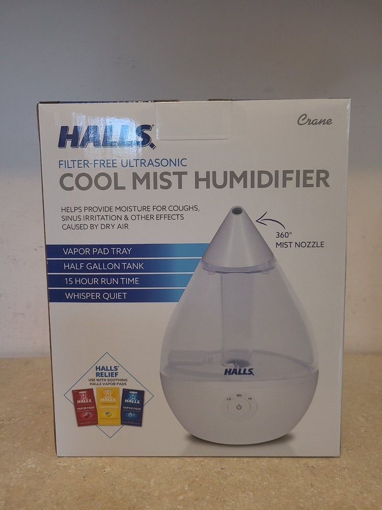 HALLS Filter Free Ultrasonic Cool Mist Humidifiers 1/2-Gallon Tank Whisper Quiet