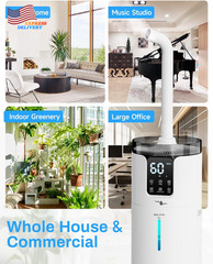 Humidifier 4.2 Gal/16L for Large Room 1500 Sq Ft 360° Nozzles Cool Mist Ultrason