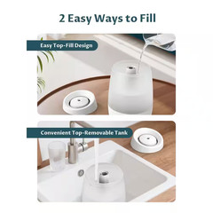 0.66 Gal Ultrasonic Humidifier with Diffuser 270 Sq Ft 7 LED Colors 25Hr Runtime