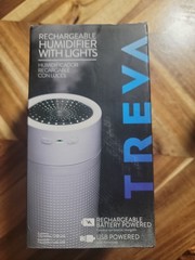 Treva Portable Cool Mist Mini Humidifier w/ Colored LED Lights USB Rechargeable