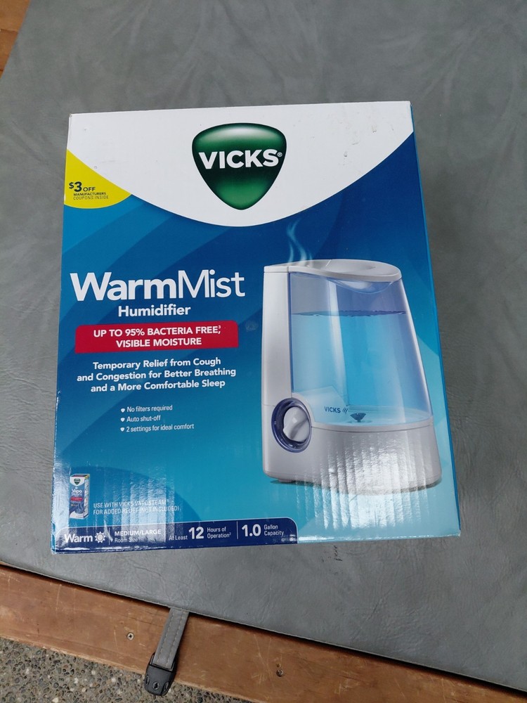 Vicks V745A Warm Mist Humidifier Filter Free 1 Gallon Medium Large Room NEW