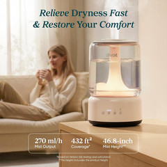 LEVOIT Humidifiers for Bedroom, 4.2L Top Fill for Large Room, 42H Runtime | 42H